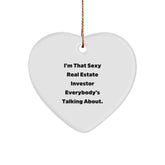 Funny Real Estate Investor Humor Heart Ornament Gifts from Friends for Real Estate Investors at Christmas - Image 1